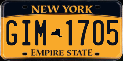 NY license plate GIM1705