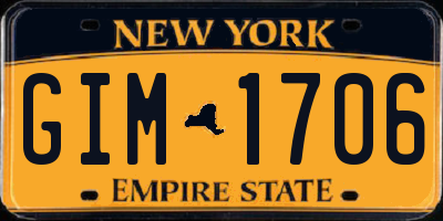 NY license plate GIM1706