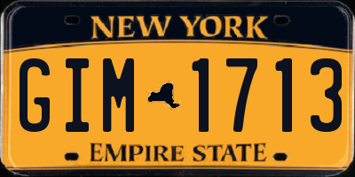 NY license plate GIM1713