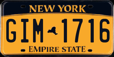 NY license plate GIM1716