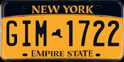 NY license plate GIM1722