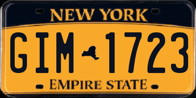 NY license plate GIM1723