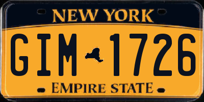 NY license plate GIM1726