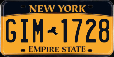 NY license plate GIM1728