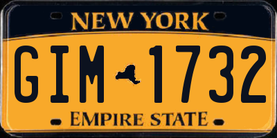 NY license plate GIM1732