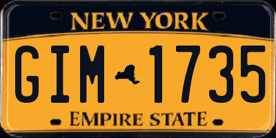 NY license plate GIM1735