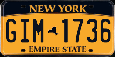 NY license plate GIM1736