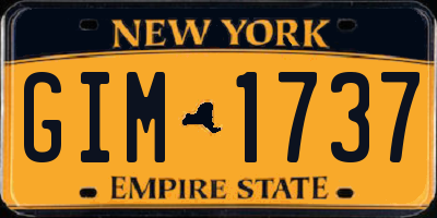 NY license plate GIM1737