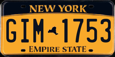 NY license plate GIM1753