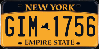 NY license plate GIM1756