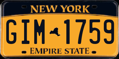 NY license plate GIM1759
