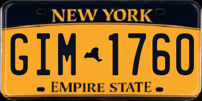 NY license plate GIM1760