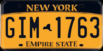 NY license plate GIM1763
