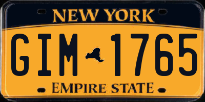 NY license plate GIM1765