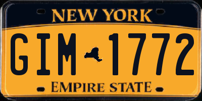 NY license plate GIM1772