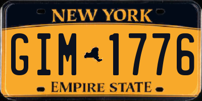 NY license plate GIM1776