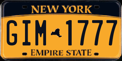 NY license plate GIM1777