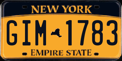 NY license plate GIM1783