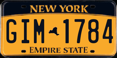 NY license plate GIM1784