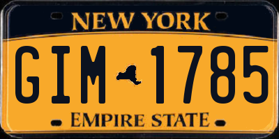NY license plate GIM1785