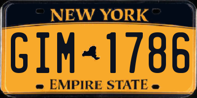 NY license plate GIM1786