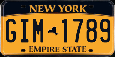 NY license plate GIM1789