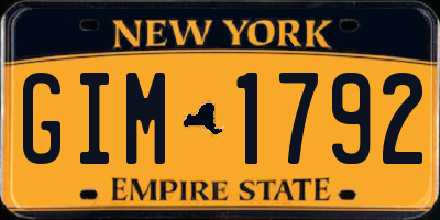 NY license plate GIM1792
