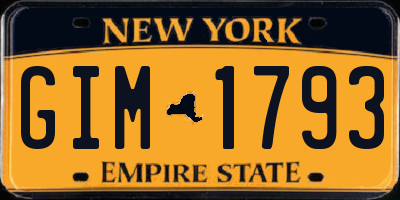 NY license plate GIM1793