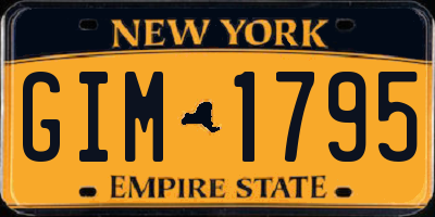 NY license plate GIM1795