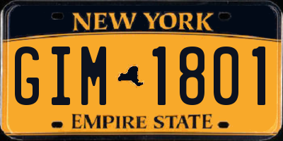 NY license plate GIM1801