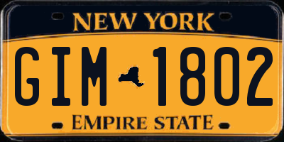 NY license plate GIM1802