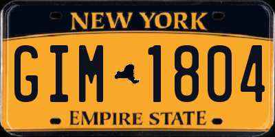 NY license plate GIM1804