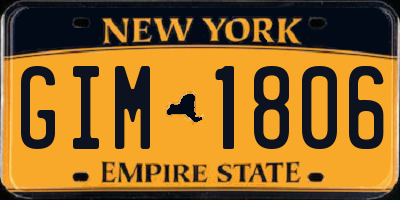 NY license plate GIM1806