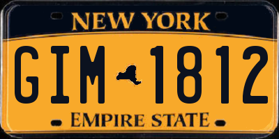 NY license plate GIM1812