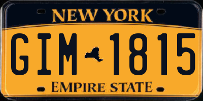 NY license plate GIM1815