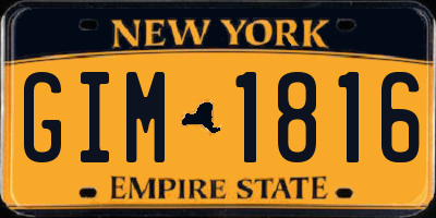 NY license plate GIM1816