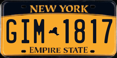 NY license plate GIM1817