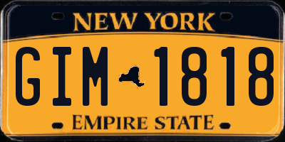 NY license plate GIM1818