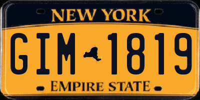 NY license plate GIM1819