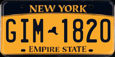 NY license plate GIM1820