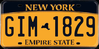 NY license plate GIM1829
