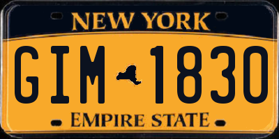 NY license plate GIM1830