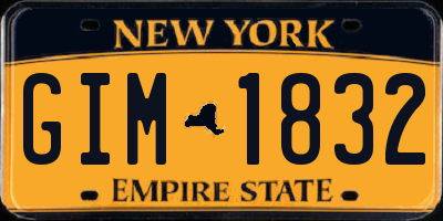 NY license plate GIM1832