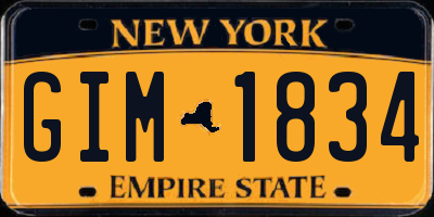 NY license plate GIM1834