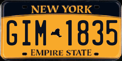 NY license plate GIM1835