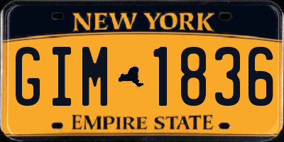 NY license plate GIM1836
