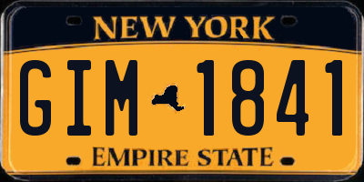 NY license plate GIM1841