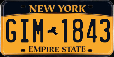 NY license plate GIM1843