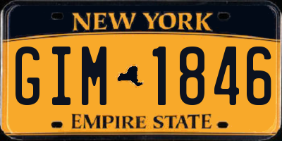 NY license plate GIM1846