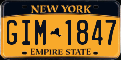 NY license plate GIM1847